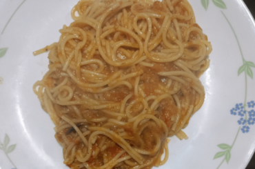 Made pasta after a long time. Basic homemade tomato sauce over some spaghetti