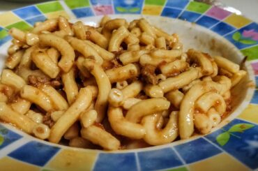 Sedanini rigati with ragù, all from scratch.