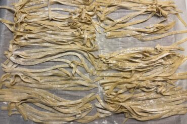 Drying homemade egg noodles
