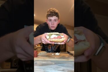 Eating an Italian sandwich that I made from scratch!