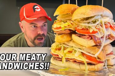 Caliendo's 2ft-Long Italian Cold Cut Combo Sub Sandwich Challenge Was Bigger Than Expected!!