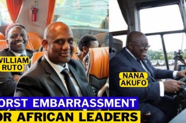 African Leaders Packed and  Filled in Buses Again Like School Kids in Italy