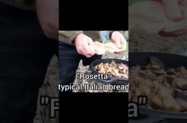 Bushcraft Cooking: hot italian sausage and aubergine