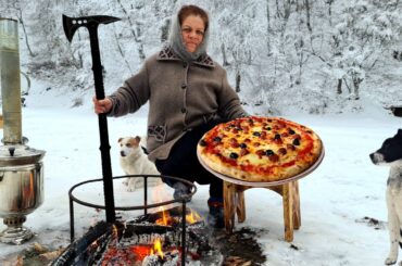 Cooking Campfire Pizza on The Sadj Grill, The Best Pizza You'll Ever Eat