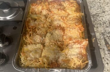 I made some baked spaghetti! First time trying it and making it. It was delicious!