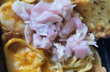 Korean Shrimp Rose Bacon Pasta