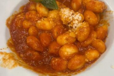 Gnocchi with simple tomato sauce.