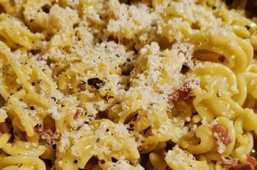 Carbonara-inspired pasta we made