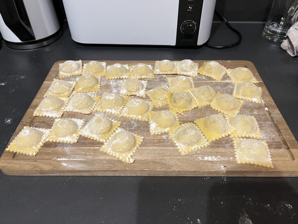 First try at mushroom ravioli