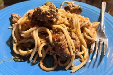 Spaghetti and meatballs