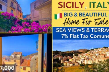 Beautiful Home with SEA VIEWS for Sale in Sicily, Italy | Terrace #italianproperty #realestate