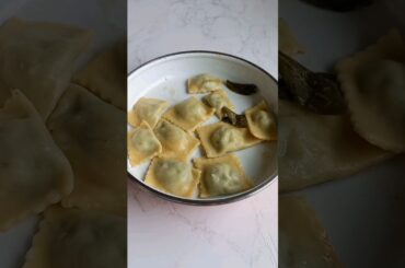 Homemade Italian Ravioli #shorts #italiancooking #ravioli #pasta #love #jazz #italianfood #dough