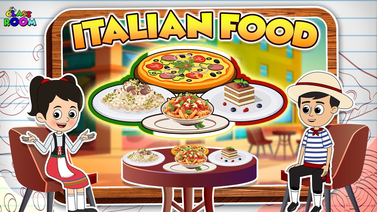 ITALIAN FOOD FOR KIDS | Yummy Pizza Pasta | Kids Lesson | PunToon Classroom ITALIAN FOOD FOR KIDS | Yummy Pizza Pasta | Kids Lesson | PunToon Classroom