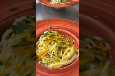 Spaghetti aglio olio Buttarga #shorts #cooking