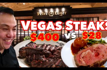 $27 vs $400 Vegas Steak Dinner | Vegas Steakhouses - Peter Luger's, Golden Steer & Ellis Island