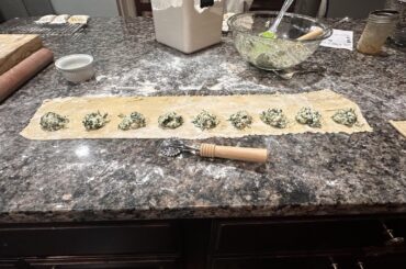 Spinach and ricotta ravioli