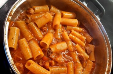 Homemade Ragu with beef, porkbelly and pancetta