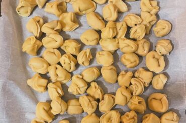 First attempt at tortellini and it turned out great!!! We served with an arrabbiata sauce and it was a hit with the crowd!