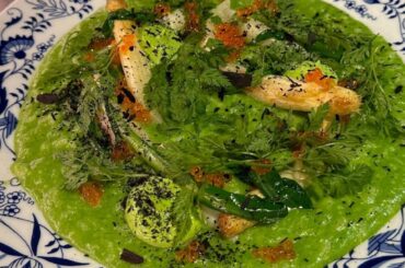 Wild garlic and white asparagus risotto