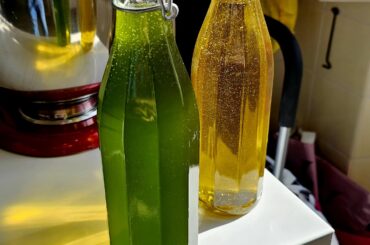 I'm lucky enough two of my friends' families have olive groves and make excellent oil. Here is a photo from late last year to compare - Sicilian (left) and Tuscan olive oils!