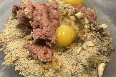 Homemade pasta with meatballs