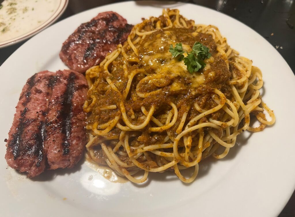 Spaghetti with Italian sausage