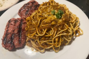 Spaghetti with Italian sausage