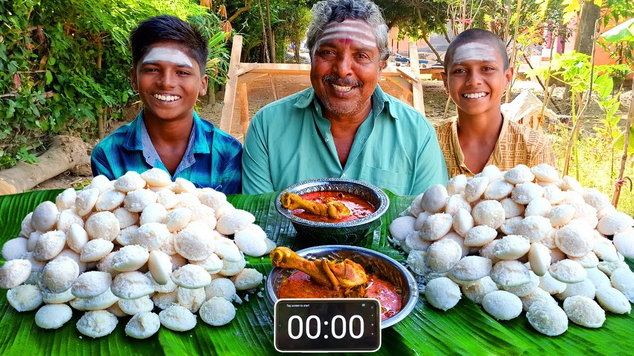 200 MINI IDLY EATING CHALLENGE | CHICKEN CURRY AND MINI IDLY EATING COMPETITION | FOOD CHALLENGE 200 MINI IDLY EATING CHALLENGE | CHICKEN CURRY AND MINI IDLY EATING COMPETITION | FOOD CHALLENGE