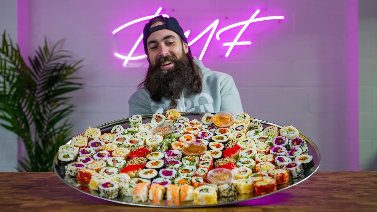 EATING A GIANT SUSHI PARTY PLATTER AT THE NEW STUDIO | BeardMeatsFood EATING A GIANT SUSHI PARTY PLATTER AT THE NEW STUDIO | BeardMeatsFood
