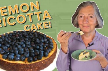 Keto Italian Lemon Ricotta Cake with Blueberries and Lemon Curd