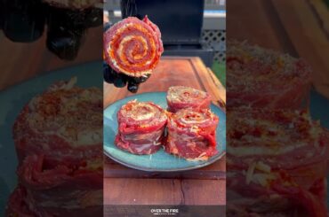 Spicy Italian Steak Pinwheels | Over The Fire Cooking by Derek Wolf