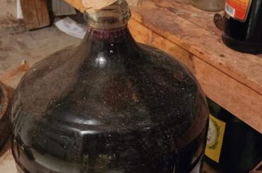 Canned peaches and my own homemade red wine salude