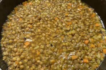 Lentils soup for dinner tonight. Tomorrow I will add some pasta, probably I will break some spaghetti how nonna used to do, to the left over and have it for lunch.