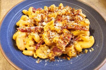 Mac n cheese is pasta, right?  How about with Montreal smoked meat.