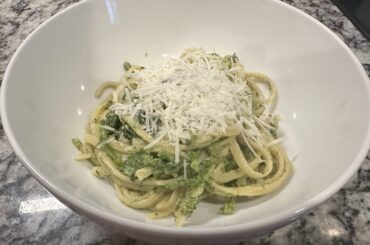 Linguini ripassate broccoli and pecorino