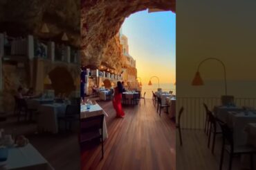 Dining in a cave Would you eat at this restaurant terplanet Polignano a Mare italy #polignanoamare