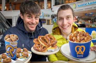 Brits try Auntie Anne’s Pretzels in a Mall