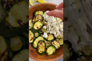 Grilled Zucchini with Feta & Basil #shorts  #cooking #saladrecipe #recipe