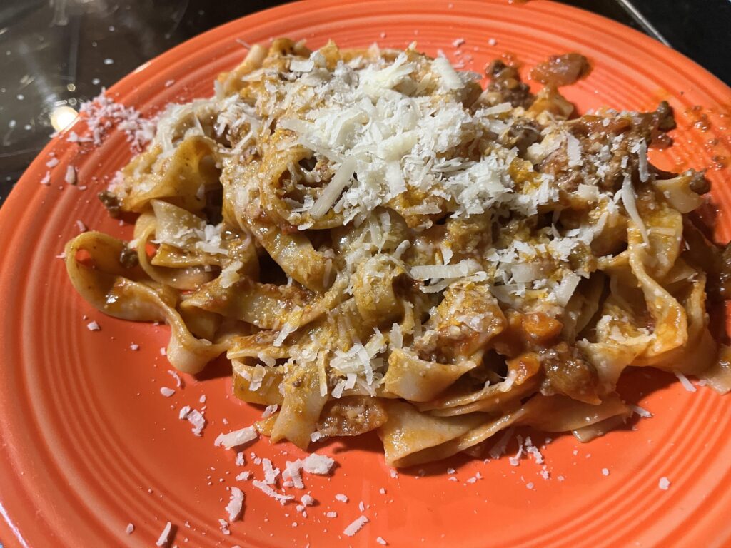 Fetuccine bolognese
