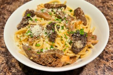 [Homemade]Morel and Golden Oyster Miso Spaghetti