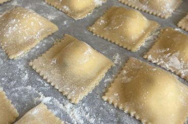 Three cheese ravioli and pappardelle in the making. Which one should I go with tonight?