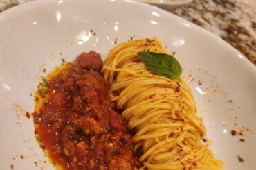 Spaghettini Bolognese. First successful thin pasta!