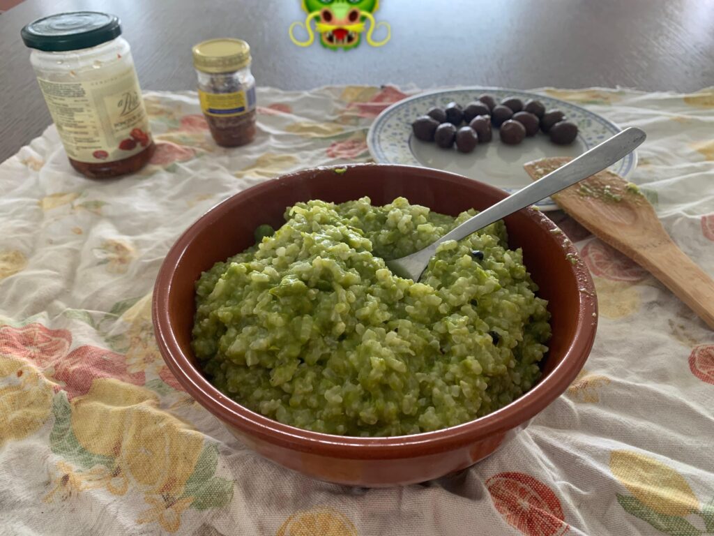 risotto e vellutata di piselli. italianità?