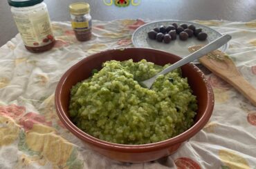 risotto e vellutata di piselli. italianità?