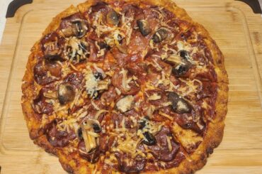 Thoughts on gluten free pizza recipe #1108 ? Fold test included! This dough is a dab of brown rice flour, a fair serving of coconut flour, potato flour, white rice flour, and dock seed flour. No oil or salt, and a minor amount of sugar! This recipe is ~110 calories/slice in an 8-slice pizza!