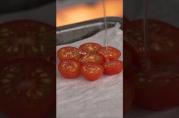 Drizzle honey over cherry tomatoes