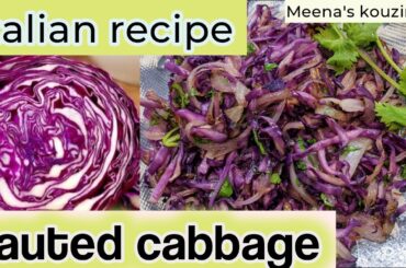 Sauteed purple Cabbage with coriander leaves| Italian Red cabbage #italianfood#italianrecipes#italia