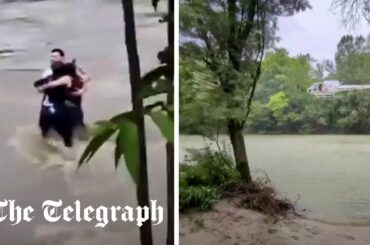 Three friends filmed in final embrace before being swept away by flash floods in Italy