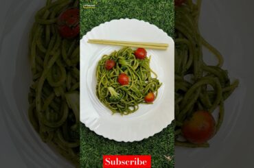 Pesto Spaghetti| Creamy Green Sauce Pasta #healthy #shorts
