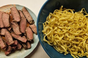 Steak and first homemade pasta success